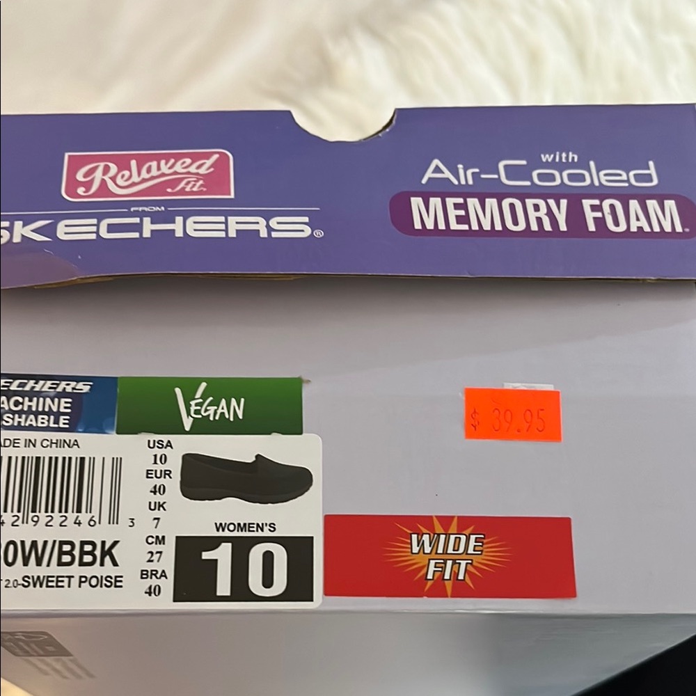 Skechers Black Memory Foam Sneakers Slip-On Comfort - Picture 2 of 4